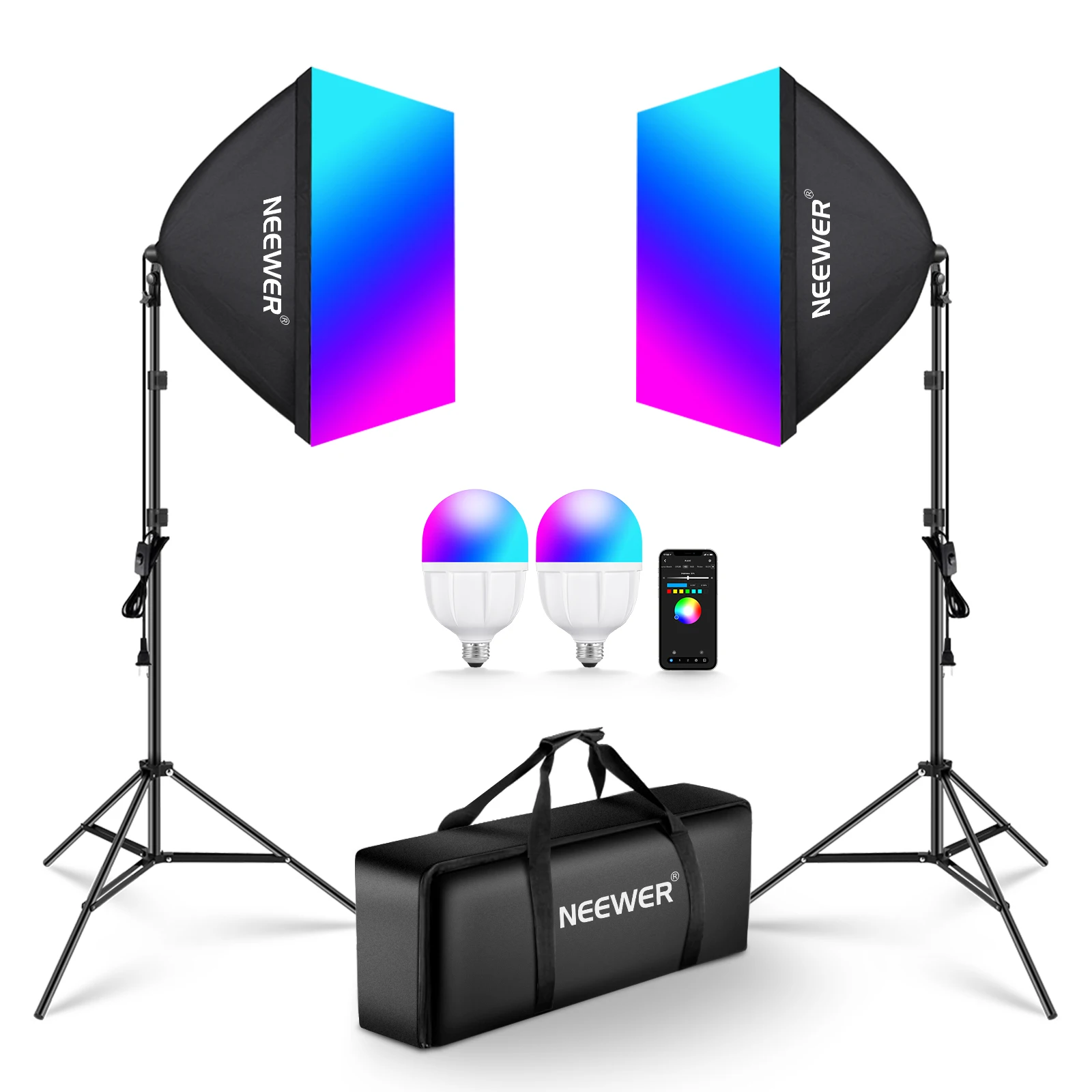 Photography Lighting App - Kit de Iluminação Softbox RGB NEEWER