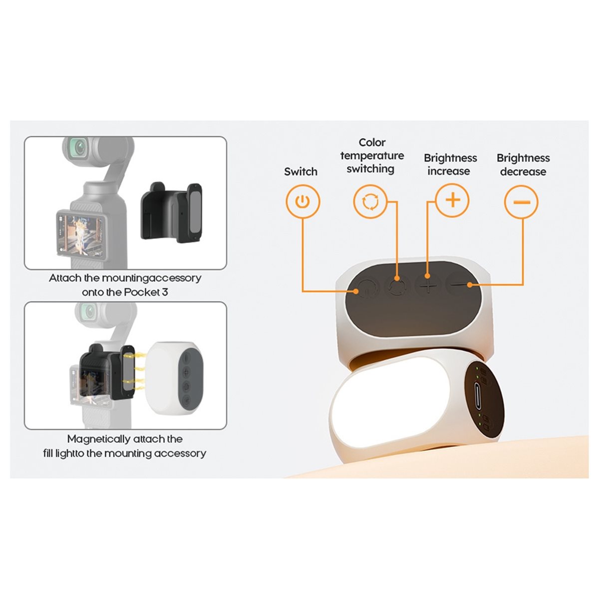 Photography Lighting Composition - Luz de Preenchimento A48U para Pocket