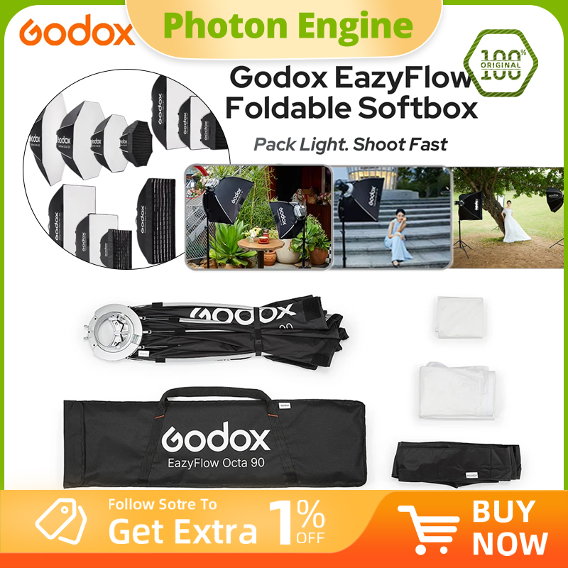 Photography Lighting Flash - Softbox dobrável Godox EazyFlow com montagem