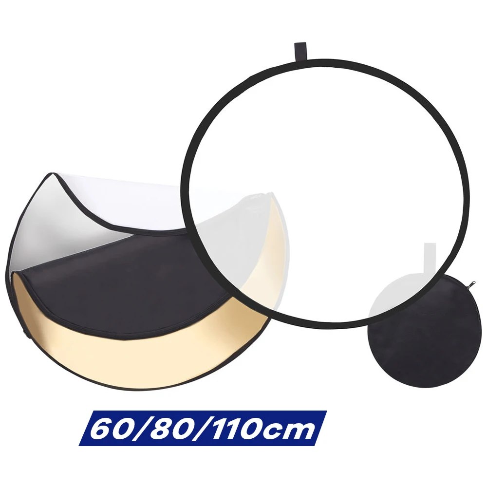 Photography Lighting Reflector - 60/80/110cm 5 em 1 disco refletor
