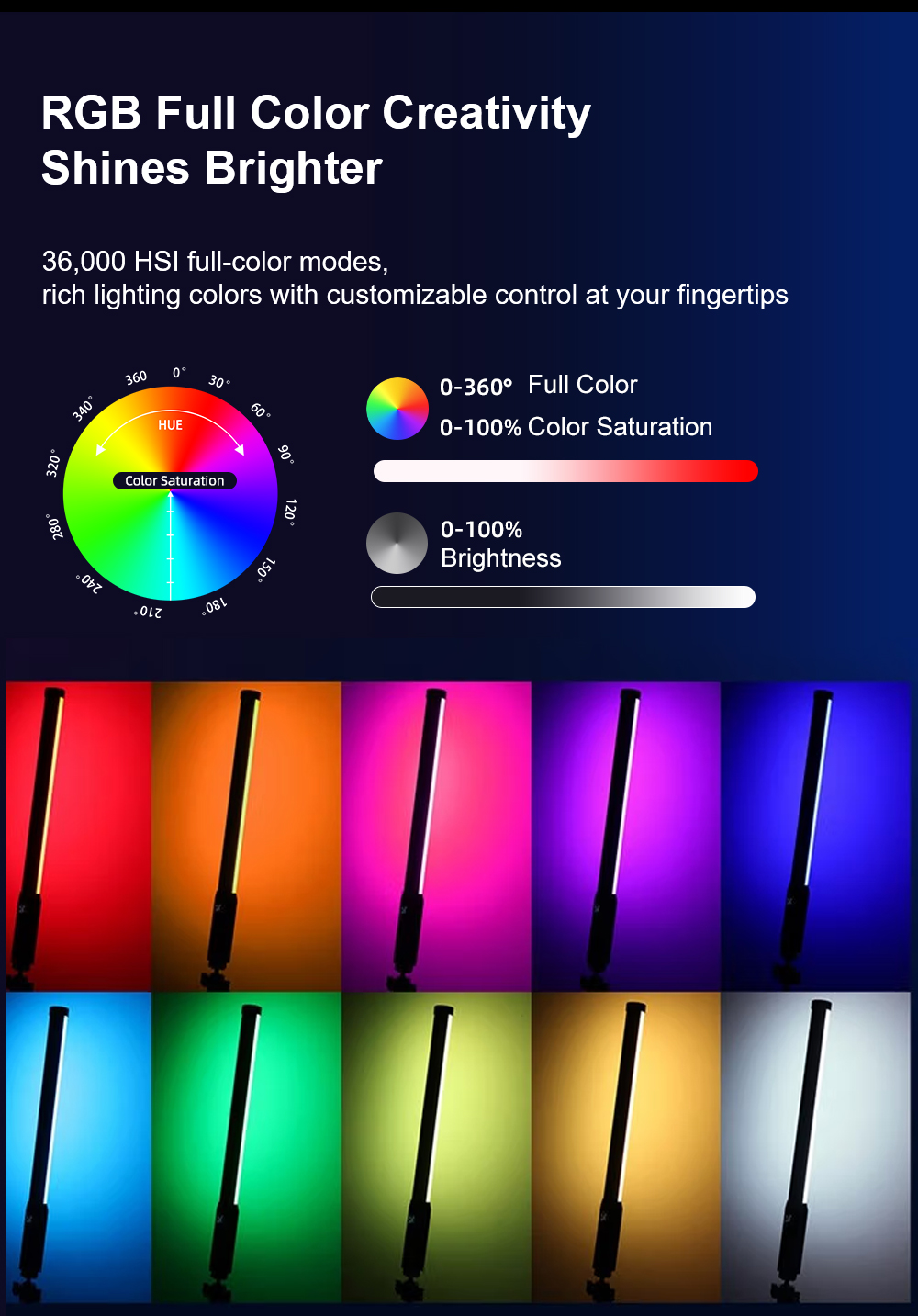 LUXCEO P300 RGB Tube 5W 380LM  - Photography Lighting Styles avaliação e preço