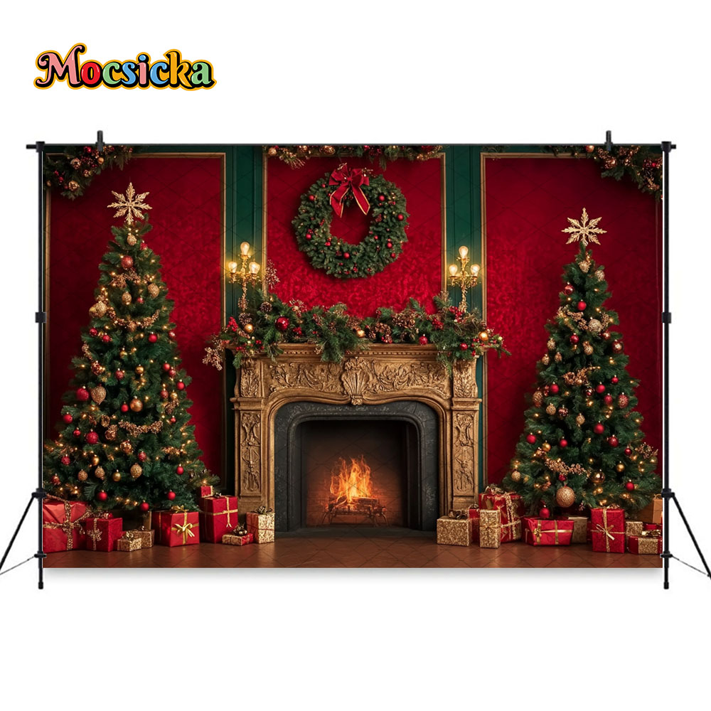 Mocsicka vermelho natal lareir - Photography Lighting Setup avaliação e preço
