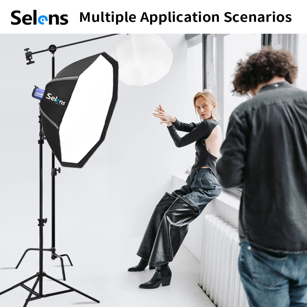 Softbox Selens 82/105cm com Mo - Photography Umbrella Lighting Setup avaliação e preço