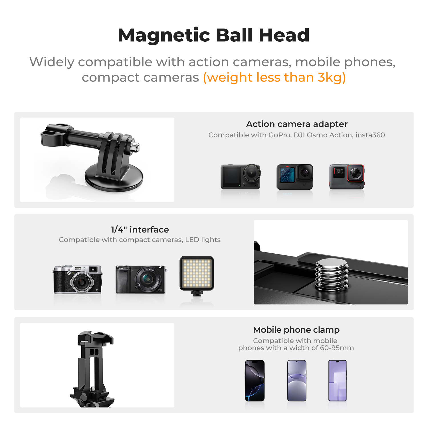 Suporte Magnético para Câmera  - Gopro Action Camera Hero 13 Black avaliação e preço
