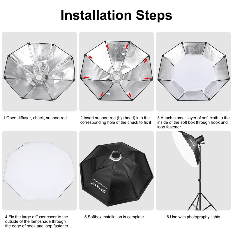 Puluz-softbox octagon para fot - Photography Lighting Flash avaliação e preço