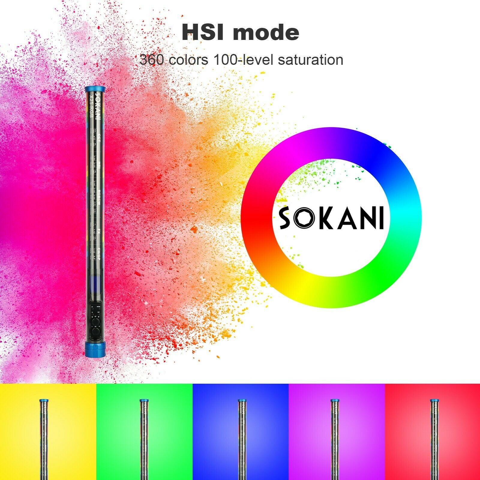 Sokani X25 RGB LED Video Light - Photography Lighting App avaliação e preço