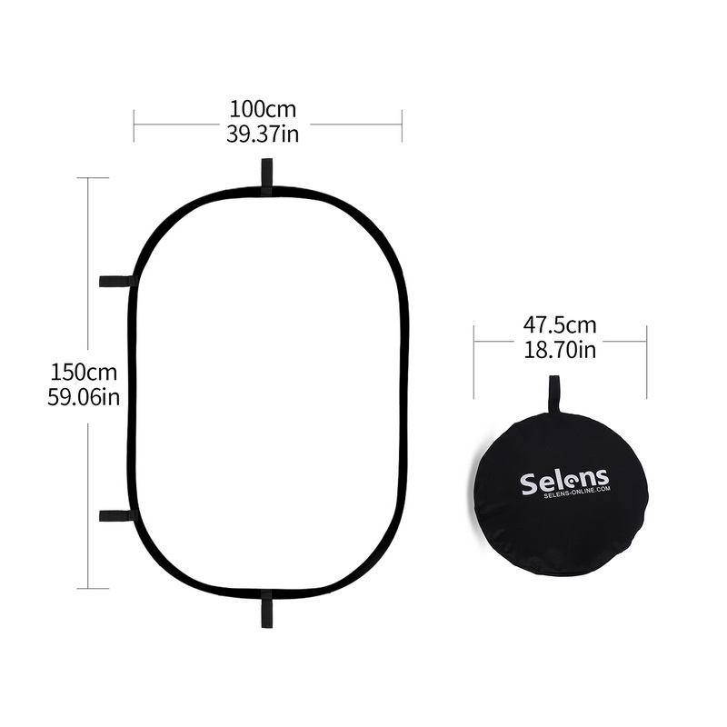Refletor oval dobrável 100x150 - Photography Lighting Reflector avaliação e preço